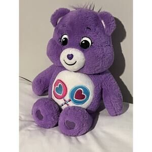 Care Bear Purple Share Lollipop Tummy Fluffy TCFC Stuffed Plush Doll 14” PL1
